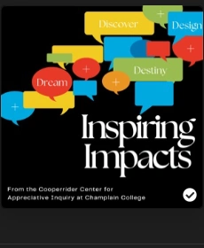 Inspiring Impacts podcast graphic featuring Appreciative Living content.