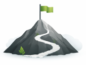reinforce progress climbing mountain image